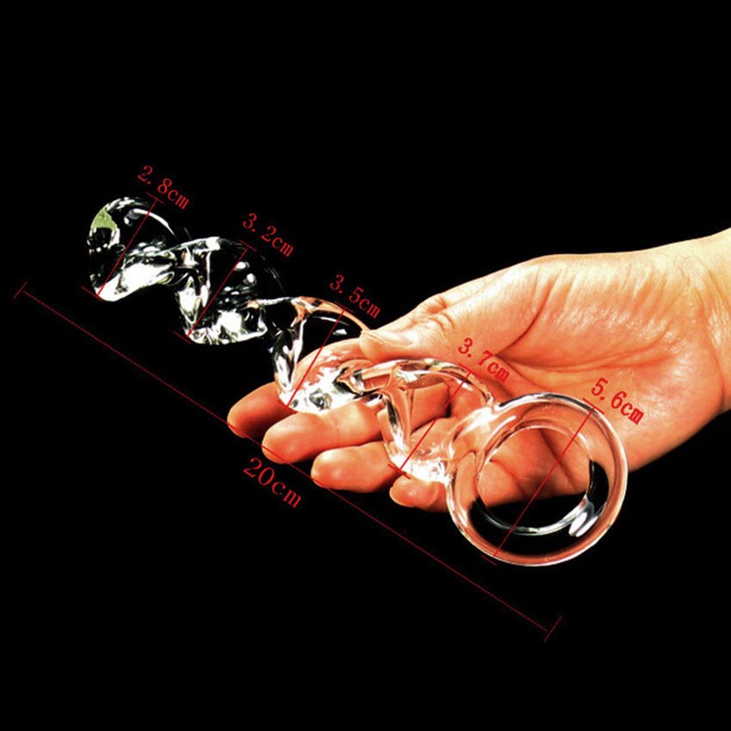 Spiral Crystal Glass Anal Dildo Sex Toys Butt Plug Massager Stimulation Wand Men gallery