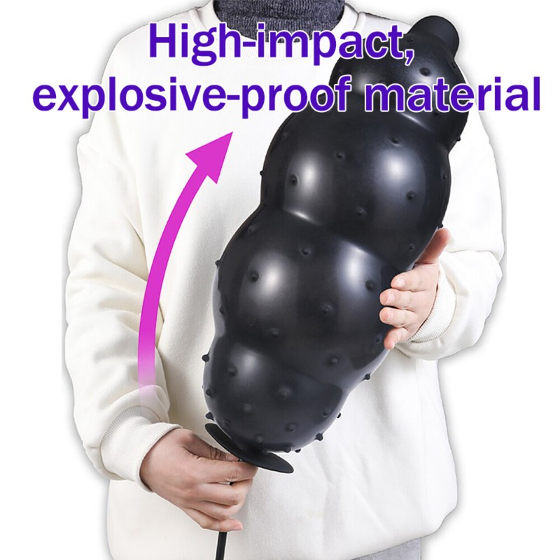 Huge Big Inflatable Plug Dilator Beads Ball Expander Silicone BDSM Male Men Pump