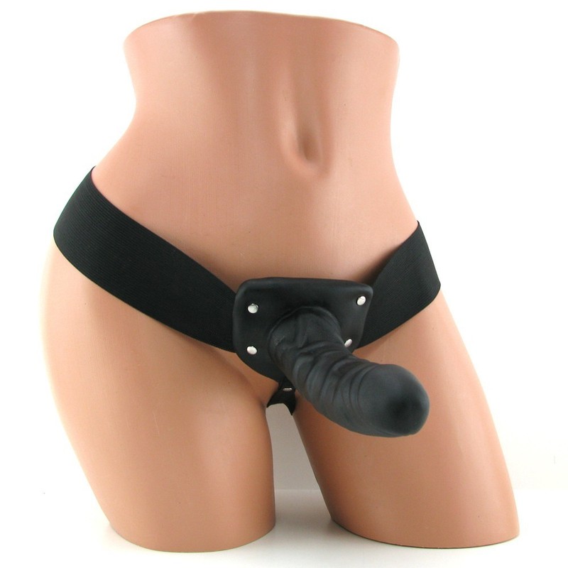 Fetish Fantasy Hollow Strap-On Harness Set Black – Male Extension Dildo