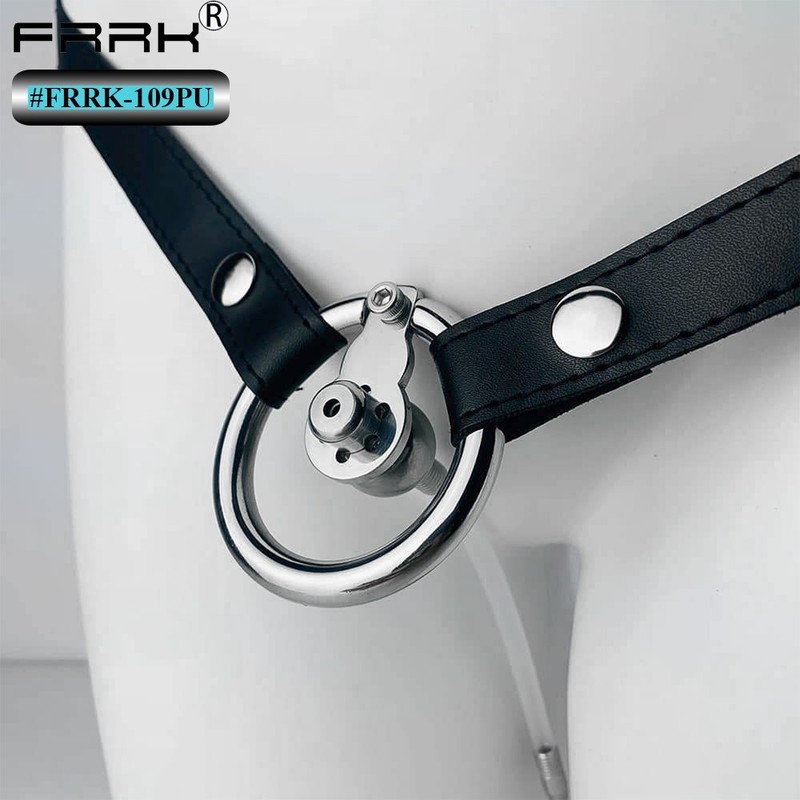 Male Fetish Chastity Device Strap-on Mini Cock Cage With Silicone Urinary Tube