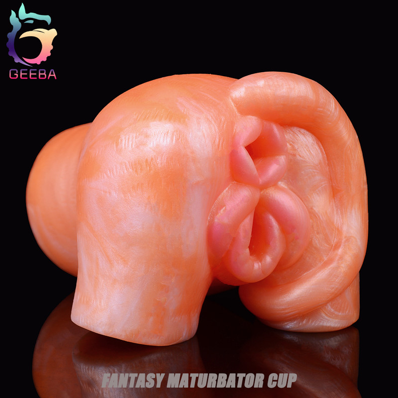 Fantasy Masturbator Cup Anal Pussy Dual Channel Penis Stroker Silicone Sex Toy