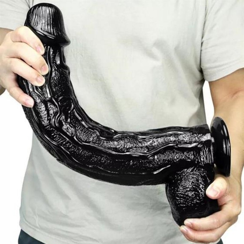 Black Big Dildo 12inch Realistic Suction Cup Women G-Spot Stimulation Sex Toy