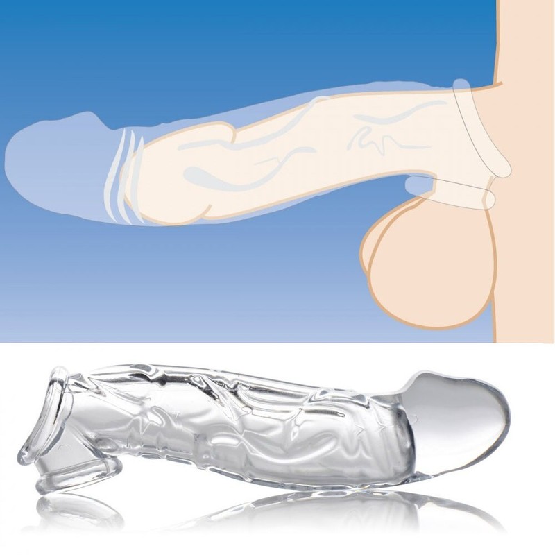 Clear Add 2" Male Penis Extension Extender Sleeve Sheath Cock Enlarger Enhancer gallery