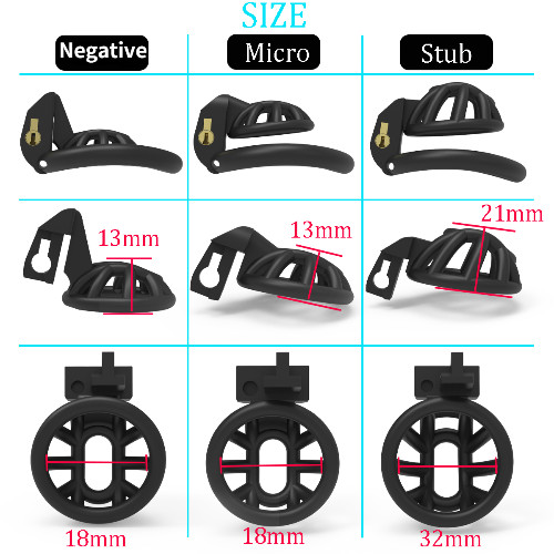 Positive and Negative Penis Rings Sissy Cage Locked Chastity Device with 4 Rings gallery