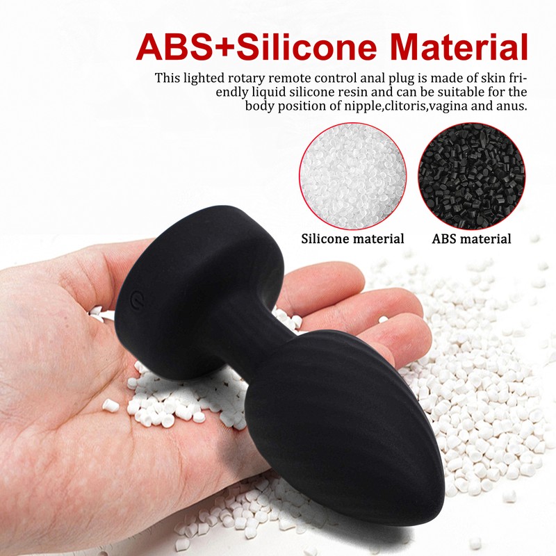Vibrator Rotating Anal Plug LED Light Up Dildo Butt Massager Sex Toys Remote US gallery