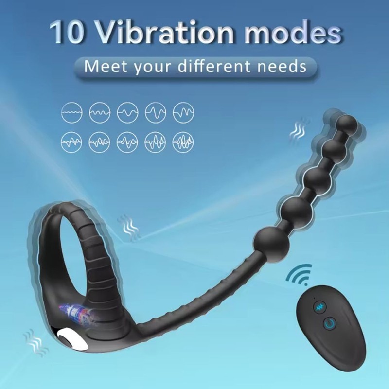 Penis Cock Ring Anal Vibrator Butt Plug Male Prostate Massager Sex Toys for Men gallery