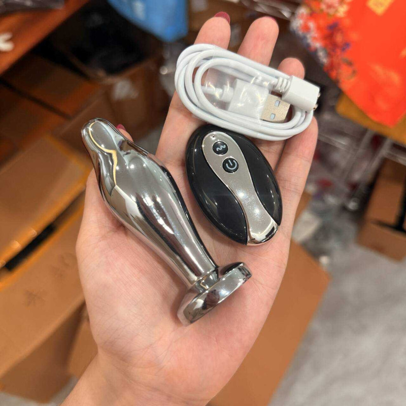 Metal Anal But Plug Vibrating Buttplug G-spot Massager Sex Toys for Men Women gallery