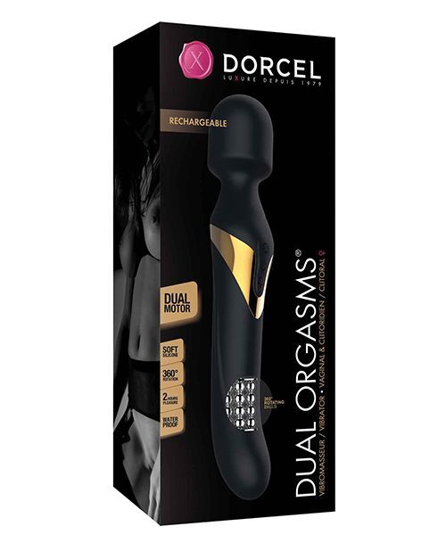 Dorcel Dual Orgasms Wand Vibrator G-spot Massager Rechargeable Black/gold
