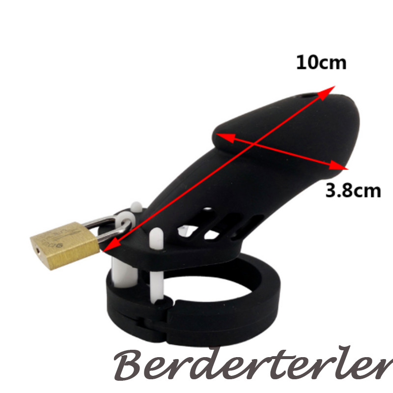 Newest Cobra Male Chastity Device Resin Mamba Chastity Cage Lock Belt 5 Rings gallery