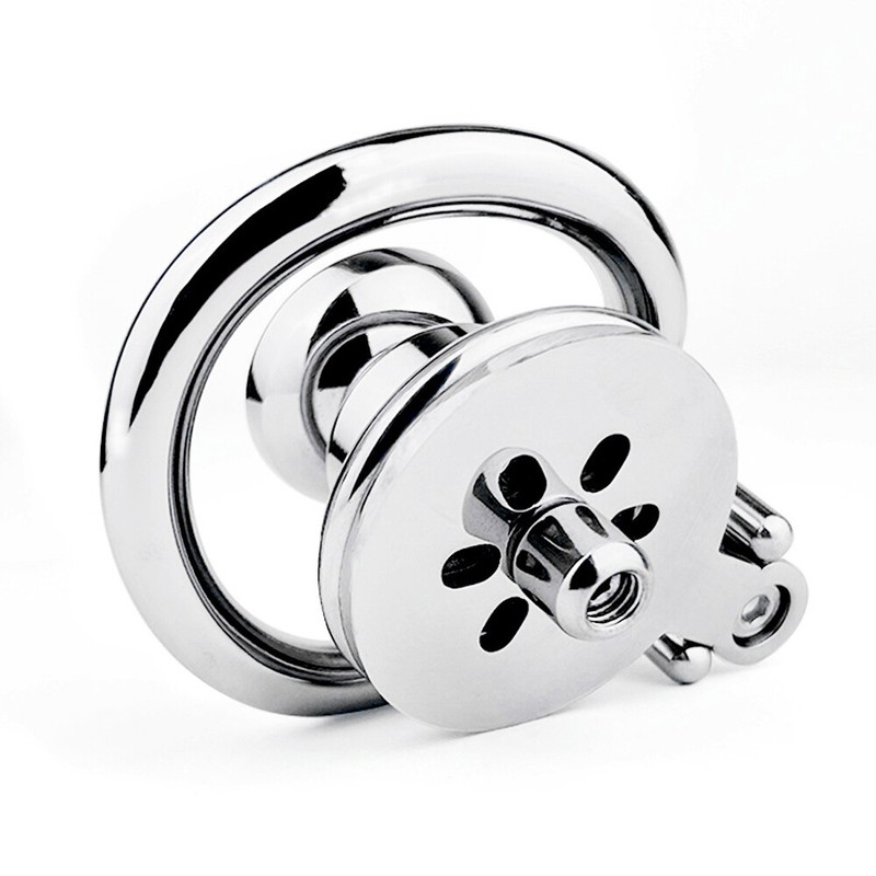 Stainless Steel Inverted Plugged Small Short Men Chastity Device Metal Cage Lock gallery