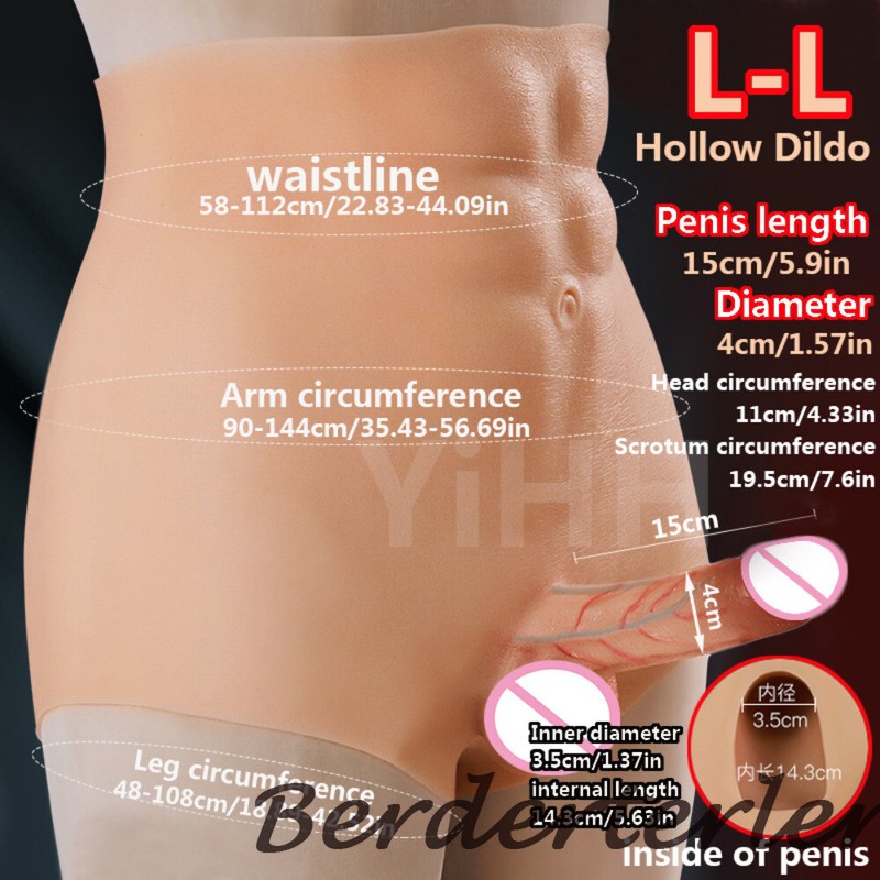 Wearable Dildo Realistic Hollow Penis Underpants Pants Silicone Sex Toy Couples gallery