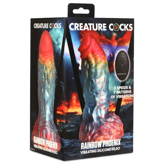 Creature Cocks Rainbow Phoenix Vibrating Silicone Dildo gallery