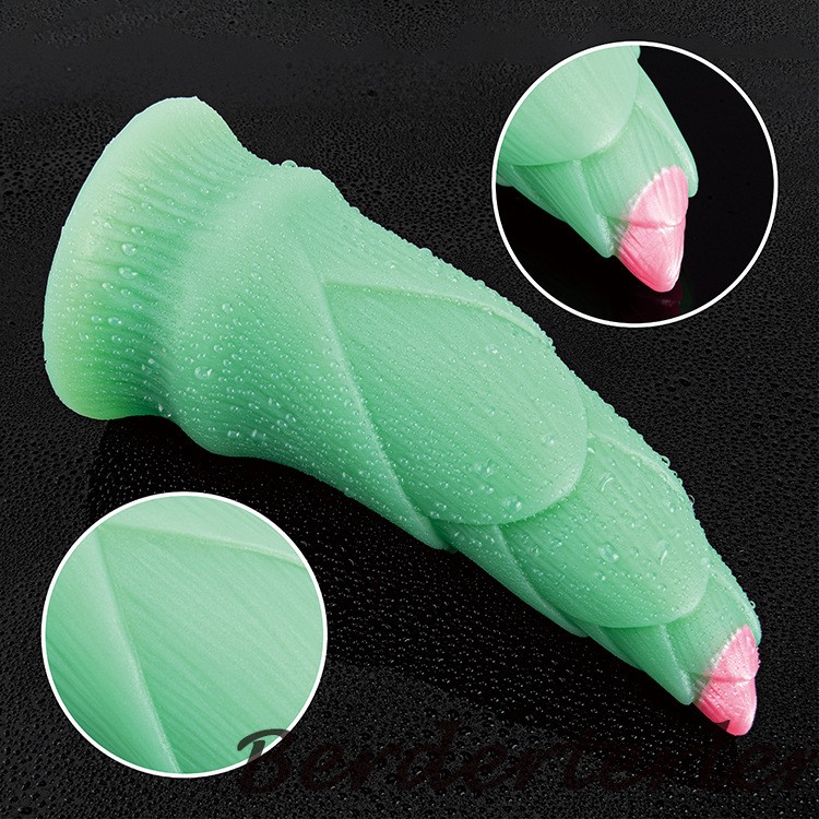 Green Bamboo Shoots Shape Dildo Masturbation with Suction Cup Anal Plug Sex Toy gallery