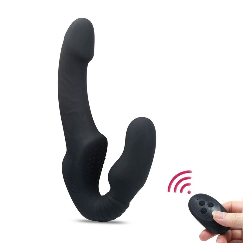Rechargeable Vibrating Strapless Strap On Dildo G-spot Vibrator Lesbian Sex Toys