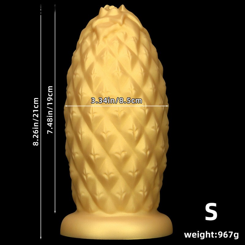 Gold Silicone 13cm Pineapple Penis Large Anal Plug Supplies Anal Dilator Sex Toy gallery
