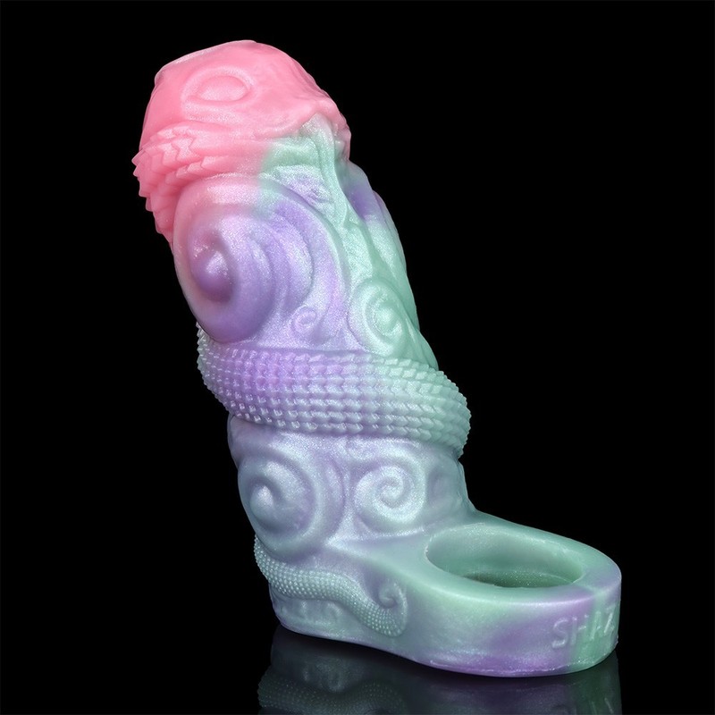Pastel Gradient Cock Sleeve Soft Textured Reusable Male Enhancement Sheath gallery