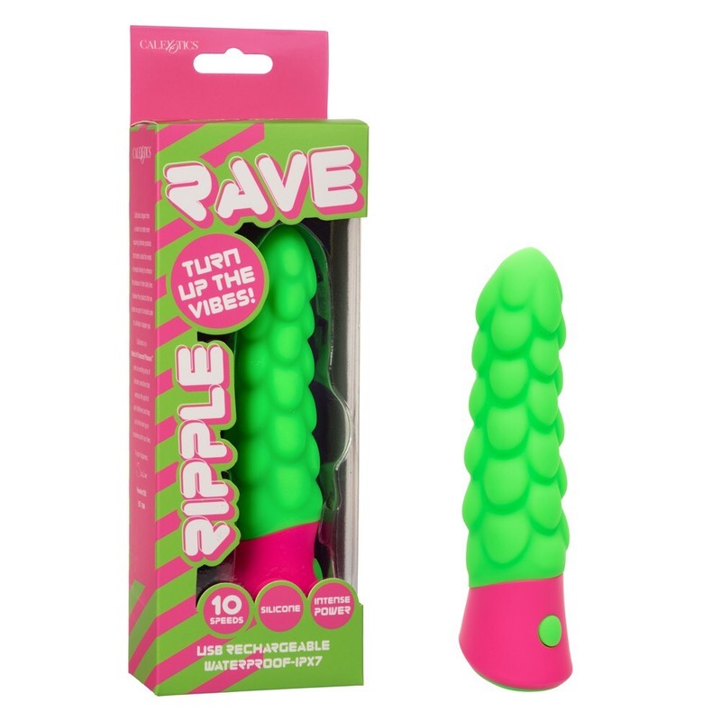 Cal Exotics Rave Ripple Vibe Green – Waterproof Textured Vaginal G-Spot Vibrator