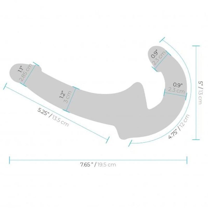 Lux Fetish Strapless Strap-On Dual Ended Couples Dildo USA