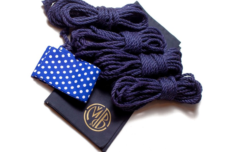 Deep Blue Shibari Jute Rope - 4*26 ft BDSM. Adult Pleasure. Fetish gallery