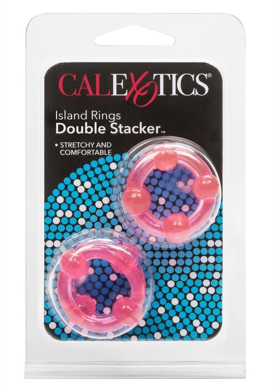Island Rings Double Stacker Cock Rings (2 piece set) – Pink