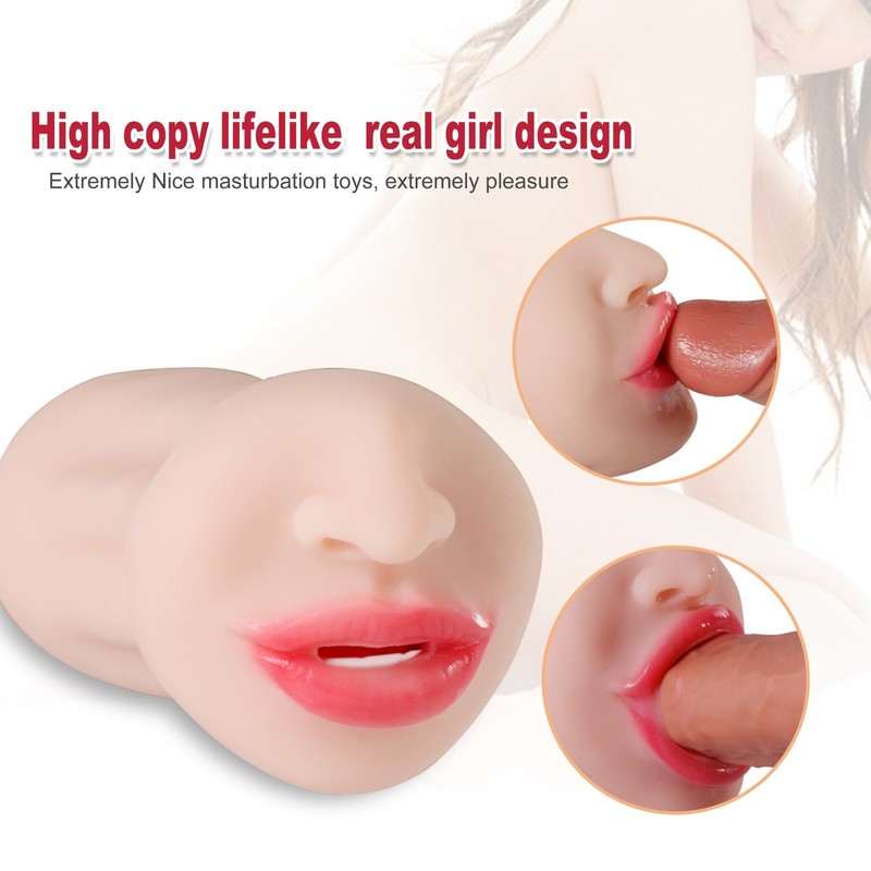 3-in-1 Dual Head Male Masturbator Realistic 3 Channel Oral Vag Anal Adult Toy gallery