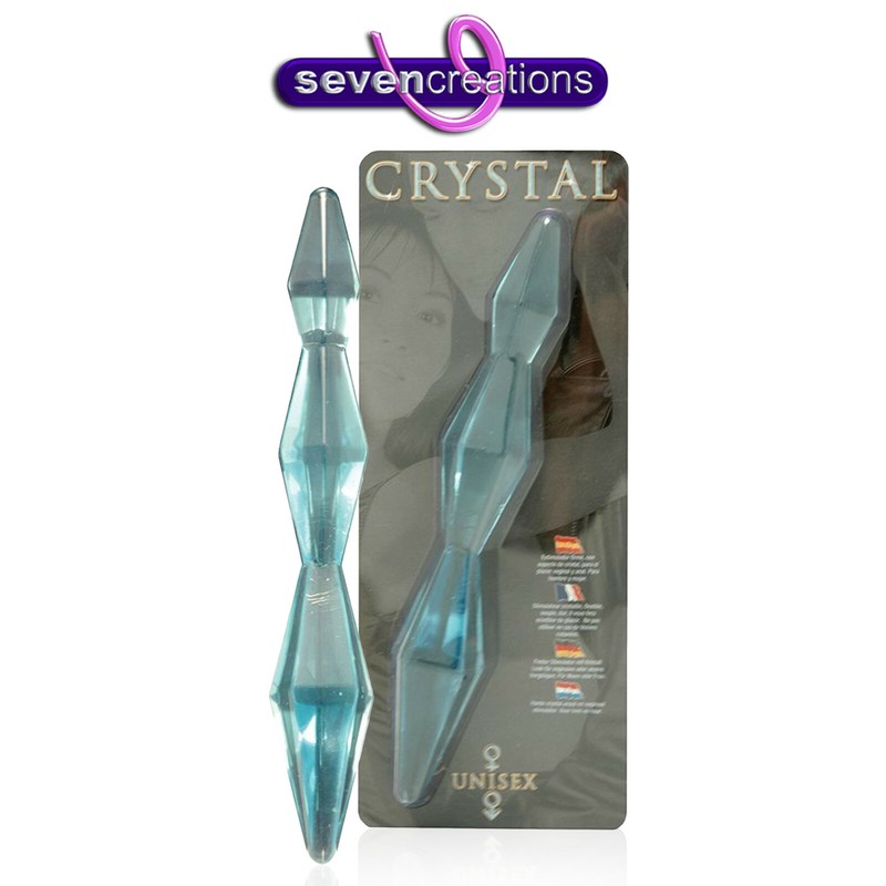 Seven Creations Crystal Bilateral DILDO Clear Anal Vaginal 21cm Sex Toy