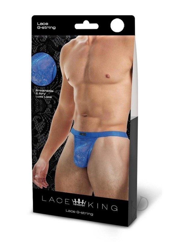 Lace King Lace G-String – Small/Medium – Blue