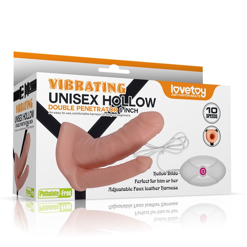 Lovetoy Vibrating Unisex Hollow Strap On Toy Double Penetration for Men Women gallery