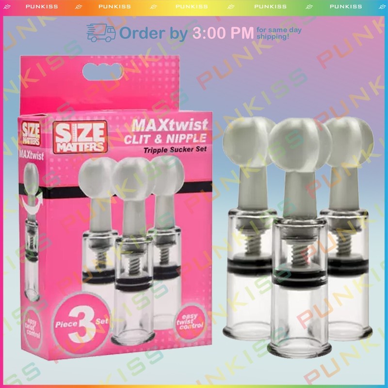 Size Matters MAXtwist Clit & Nipple Sucker Set💋Enlargement Cylinder Pump System