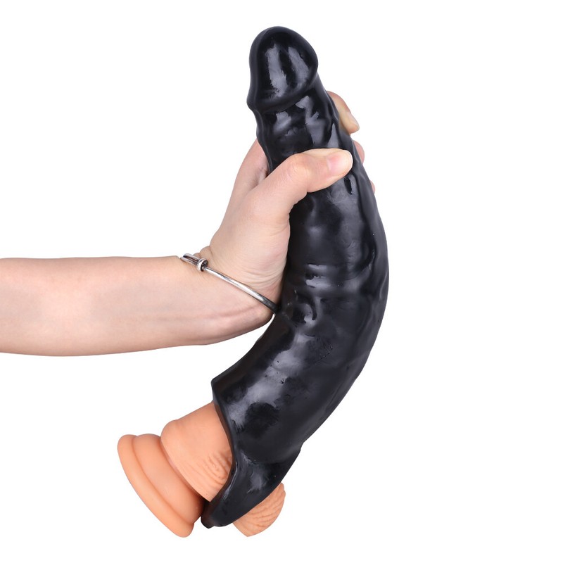 10.62'' Thick Dick Girth Erection Enhancer Penis Sleeve Realistic Cock Extender gallery