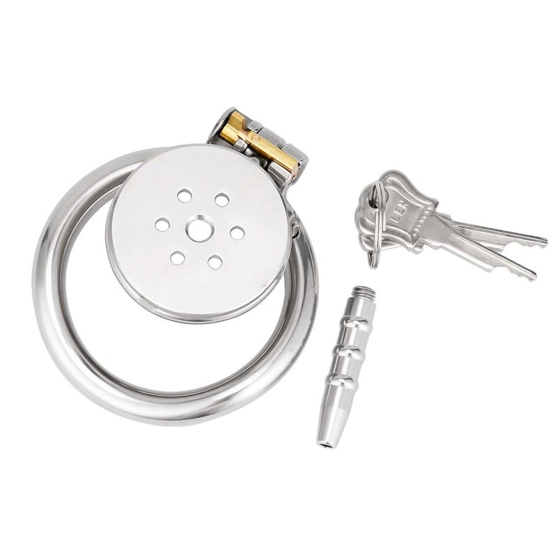 Male Chastity Cage Lock Belt Device Stainless Steel Restraint 2 Sizes Cage BDSM