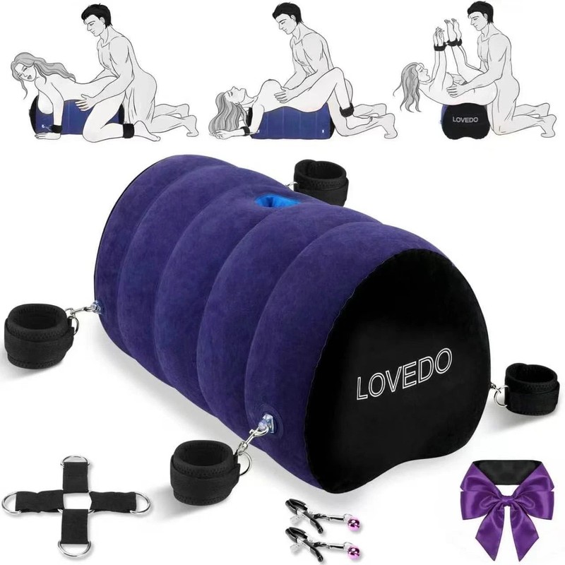 Sex Toys Sex Pillow, with BDSM Bondage Heart Shaped Inflatable Cushion Furniture