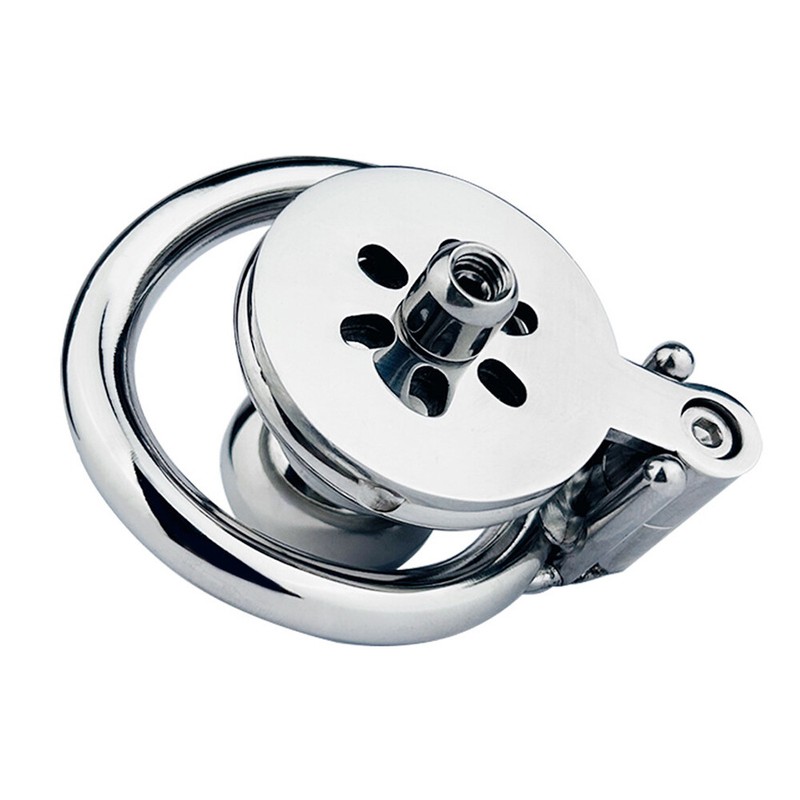 Stainless Steel Inverted Plugged Small Short Men Chastity Device Metal Cage Lock gallery