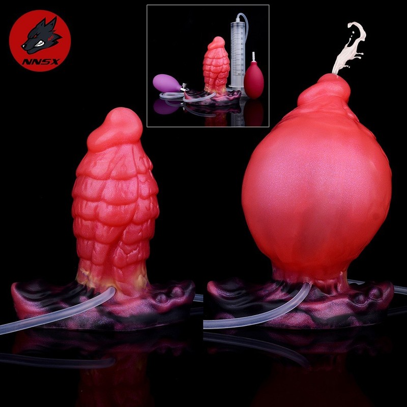 Ejaculation Inflatable Anal Plug Penis Butt Expanding Squirting Dildo Sex Toy