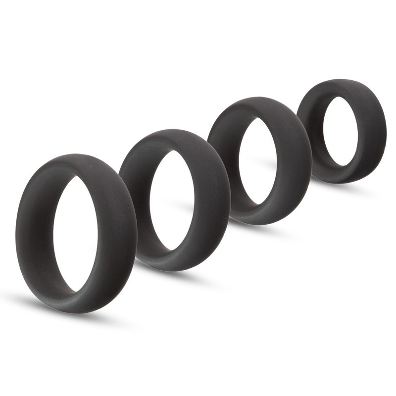 4 Stretchy Thick Donut Silicone Male Penis Enhancer Prolong Sex Cock Ring Set gallery