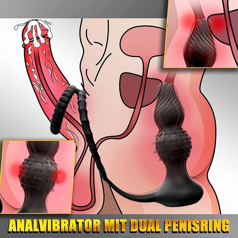 Anal Vibrator Penis Cock Ring Butt Plug Male Prostate Massager Sex Toys for Men gallery