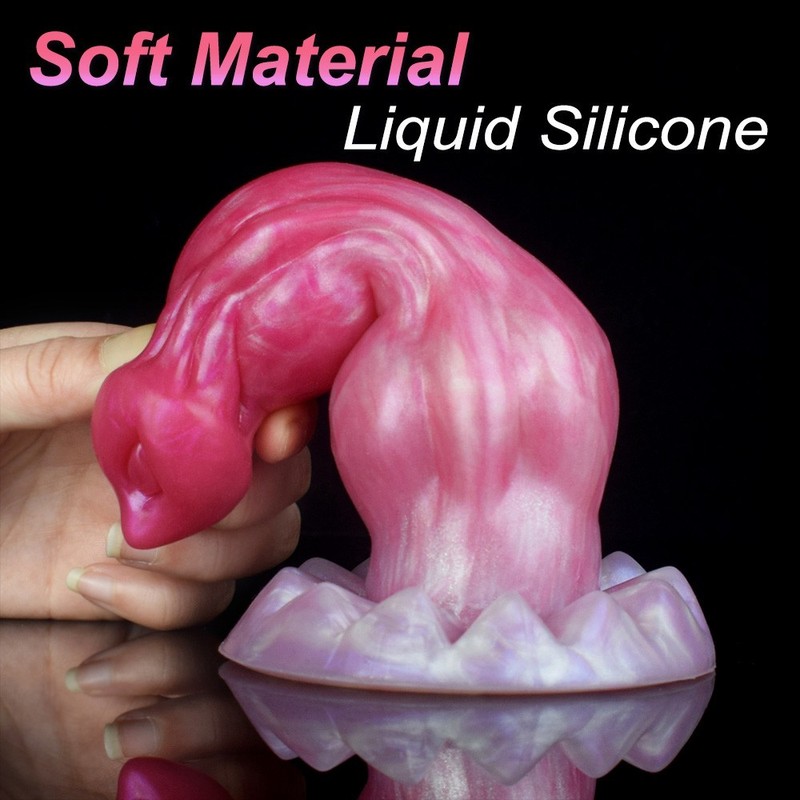 Pink Fantasy Muscle Texture Dildo Double Knots Suction Cup G-spot Adult Sex Toy gallery