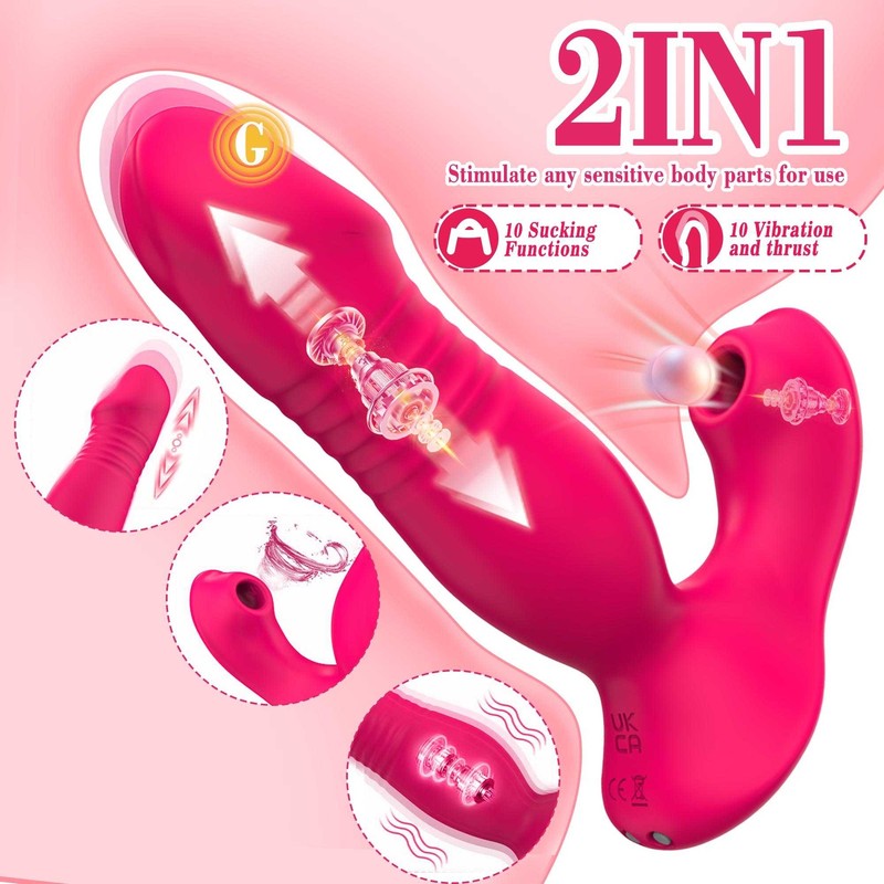 Wearable Thrusting G-Spot Clit Vibrator Dildo Sucking Massager Sex Toy For Women gallery