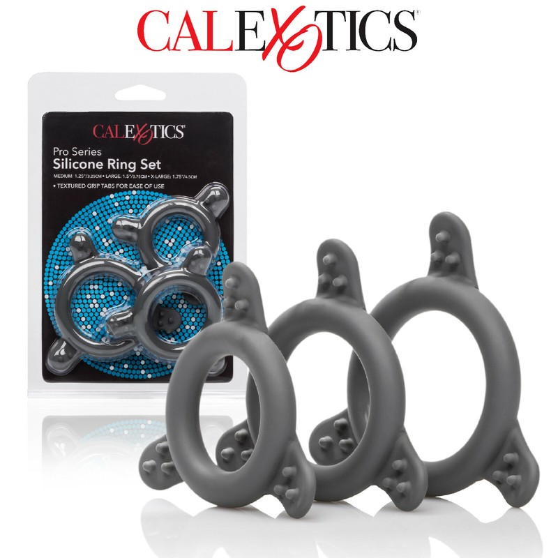 CalExotics Pro Series Silicone Ring Set Cockring Penis Male Sex Toy Penis Rings