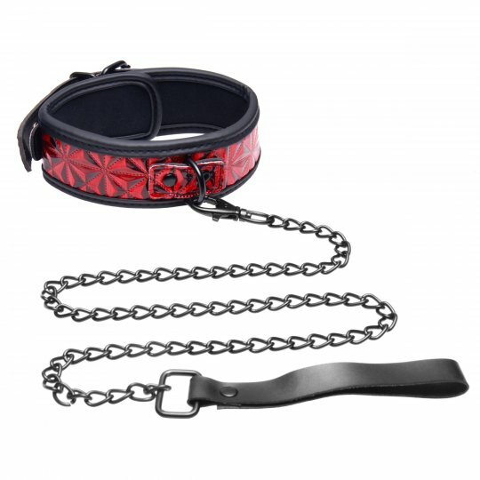 Crimson Tied Collar with Leash Bondage Dominant Submissive Control Play Date