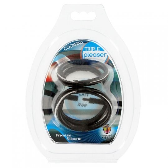 Easy Release Silicone Tri-Cock and Ball Penis Ring Erection Enhancer Erectile Dy
