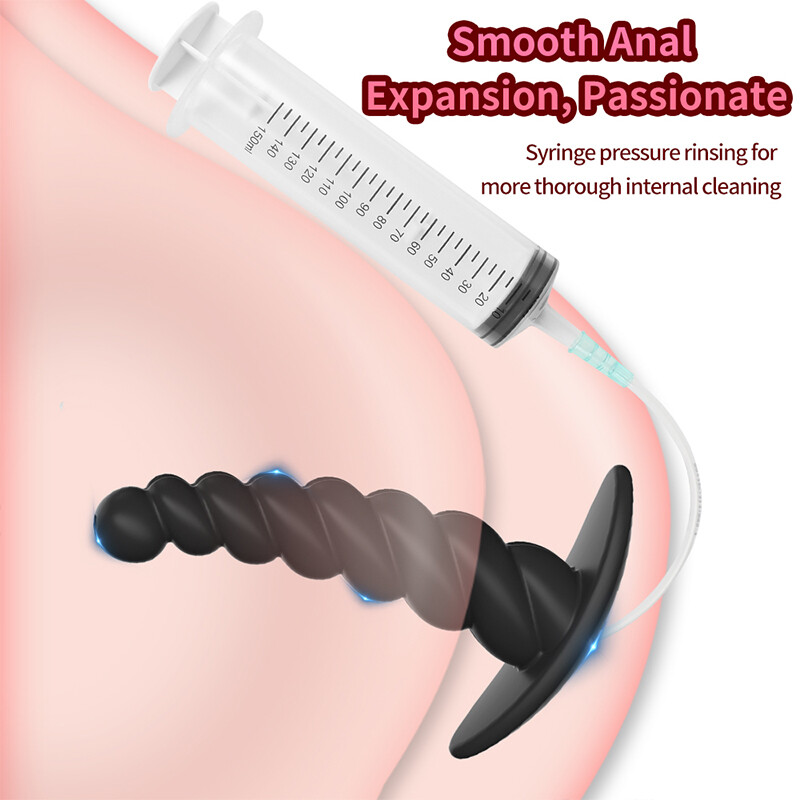 Silicone Ribbed Hollow Anal Stretcher Speculum Ass Tunnel Butt Plug With Stopper gallery
