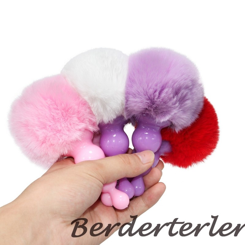 Silicone Anal Plug Plush Rabbit Tail Butt Plug Prostate Massager Tail Sex Toys gallery