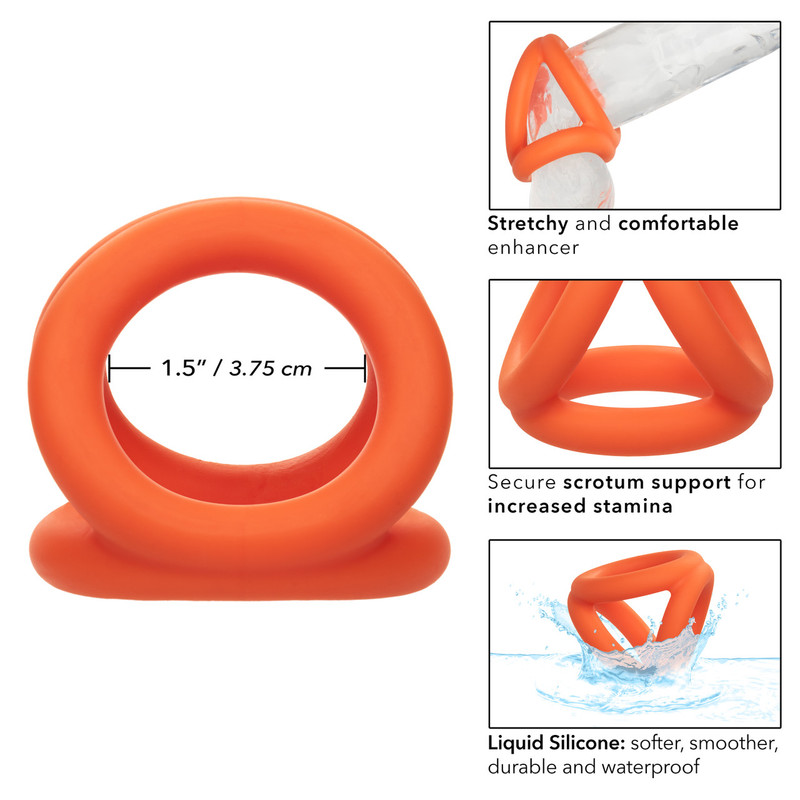 ALPHA Silicone TRI Penis Ring & Ball Stretcher💋Cage Erection Scrotum Support gallery