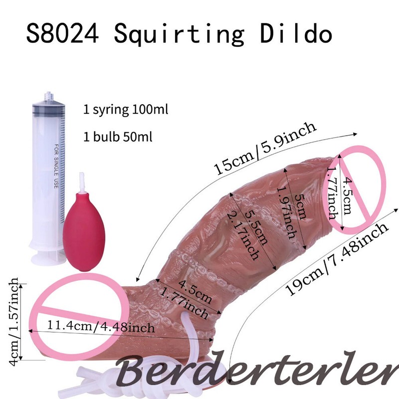 Silicone Ejaculation Realistic Dildo Lifelike Squirting Ultra Penis Anal Sex Toy gallery