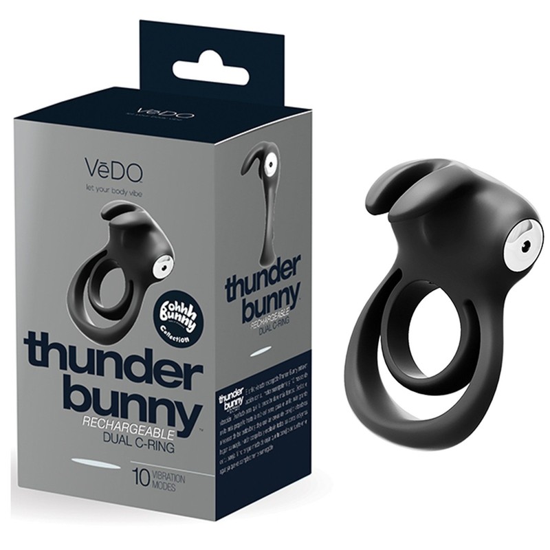 VeDO THUNDER BUNNY Rechargeable Dual Ring – Black