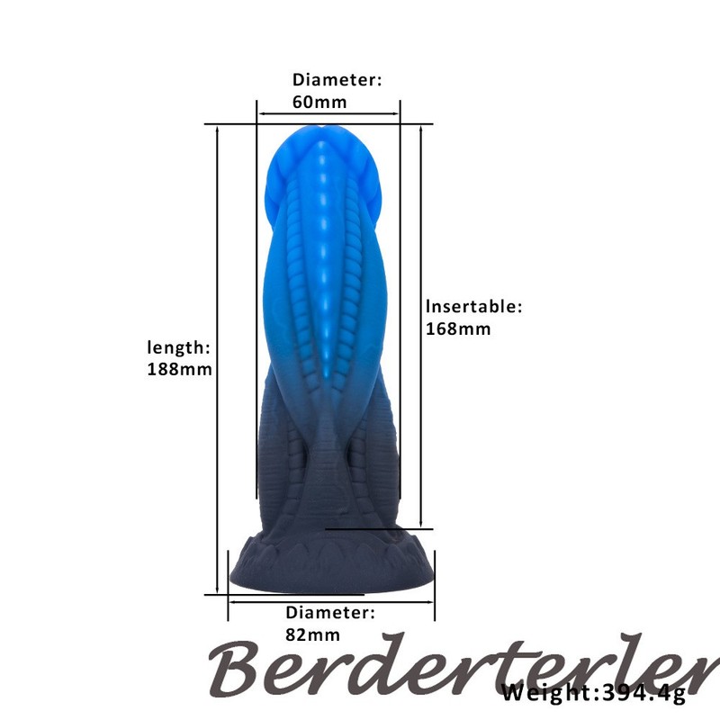 Fantasy Dildo Anal Plug Gradient Blue Silicone with Suction Cup ButtPlug Sex Toy gallery