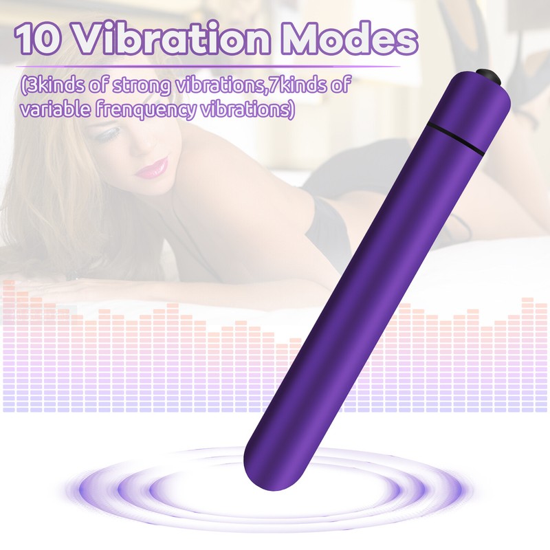 Extra Long Slender Bullet Vibrator Clit Anal G-Spot Sex Toy For Women-Multispeed gallery