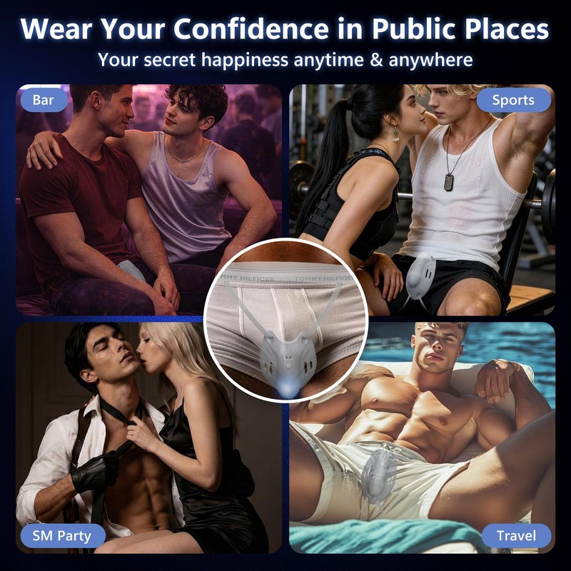 Male Masturbator Sex Toys for Men - Wearable Penis Training Vibrator Gray gallery