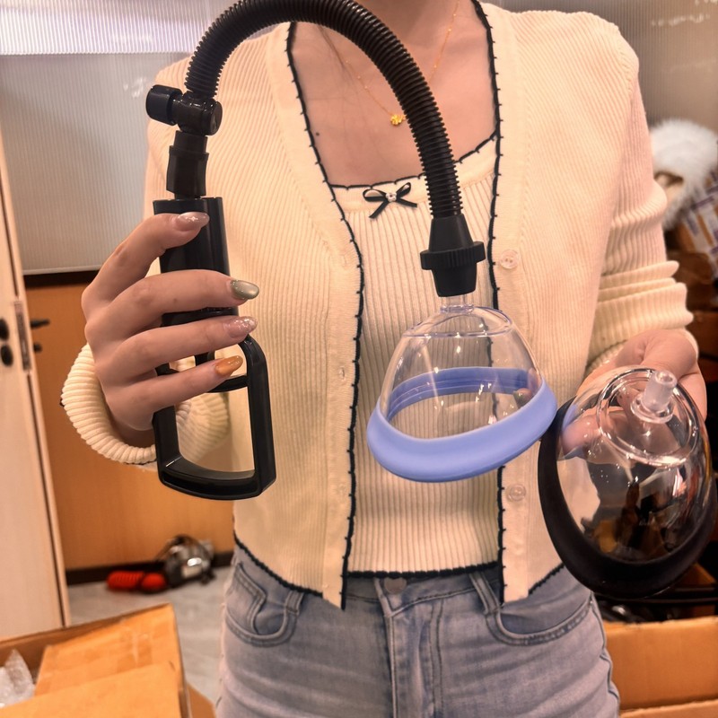 2 CUPS Manual Vagina Pump Female Breast Massager Woman Pump Breast Suck Massager
